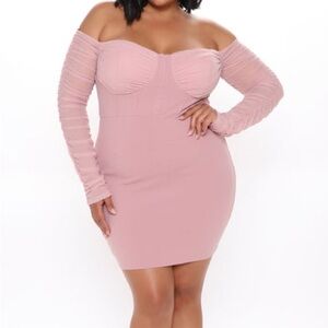 Fashion Nova Your Sweet Weakness mauve long sleeve mini dress
